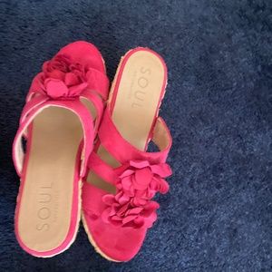 Pink Wedge Sandals